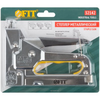 Степлер для узких скоб FIT 4-14 мм, с регулировкой силы удара, металлический корпус 32142
