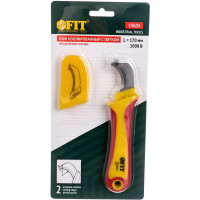 Изолированный нож FIT 1000 В с пяткой, нержавеющая сталь, 170 мм, лезвие 37 мм, прорезиненная ручка 10604