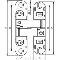 Скрытая петля MORELLI (Морелли) HH-4 SC цвет матовый хром, 1 шт. 9010255