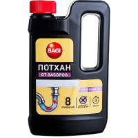 Гранулированное средство для устранения засоров в канализационных и сточных трубах раковин, ванн и унитазов Bagi Потхан 600 г 1015024153