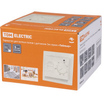 Терморегулятор TDM Термостат для теплого пола ТТП 16А 250В с датчиком 3м "Таймыр" сл. кость Electric SQ1814-0131