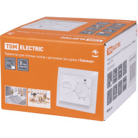 Терморегулятор TDM Термостат для теплого пола ТТП 16А 250В с датчиком 3м "Таймыр" белый Electric SQ1814-0031