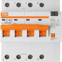 Дифференциальный автомат TDM ELECTRIC АД14 4Р 40А 100мА SQ0204-0140