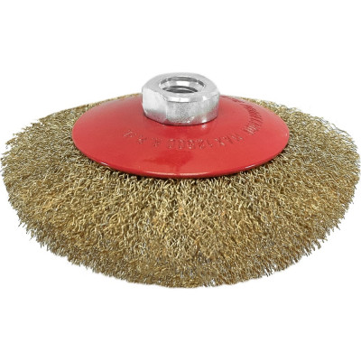 Щетка-крацовка коническая (125 мм; M14; латунированная витая проволока) Pobedit 2133225