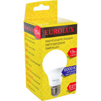 Светодиодная лампа Eurolux LL-E-A60-15W-230-6K-E27 груша, 15Вт, холодный, Е27 76/2/74