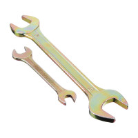 Набор рожковых ключей ЕРМАК 6 предметов, 8x10-17x19мм, желтый цинк, пластик холдер 736-070