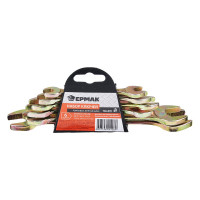 Набор рожковых ключей ЕРМАК 6 предметов, 8x10-17x19мм, желтый цинк, пластик холдер 736-070