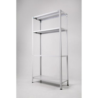 Стеллаж ООО ФУРАМА СТФЛ 2000x1000x800 мм, 4 полки, серый СТФЛ201080-4