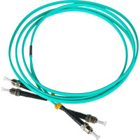 Оптический патч-корд LANMASTER дуплексный, ST/PC-ST/PC, OM3, LSZH, 2.0 м LAN-2ST-2ST/OM3-2.0