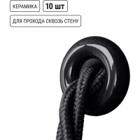 Изолятор для ретро проводки TDM ELECTRIC проходной (втулка керамическая) черный (10шт/упаковка) SQ2802-0024