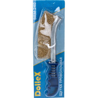 Металлическая щетка DolleX с пластмассовой ручкой, в блистере BRM-240