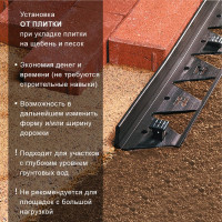 Тротуарный пластиковый бордюр Анмакс 3 м, высота 45 мм 8210