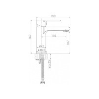 Смеситель для раковины Cersanit BRASKO BLACK с клик-клак 63107