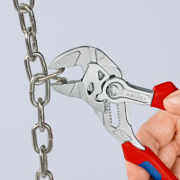 Переставные клещи-ключ Knipex 40 мм (1 1/2"), длина 180 мм, хром, 2К ручки, KN-8605180SB