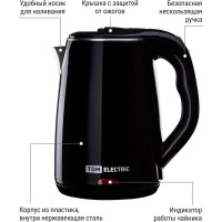 Электрический чайник TDM ELECTRIC Ника 1.8 л, нержавеющая сталь, пластик, 1800 Вт, черный SQ4001-0003