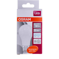 Светодиодная лампа OSRAM LED STAR, A, стандарт, 7Вт, E27, 600 Лм, 6500 К, холодный белый свет 4058075161917