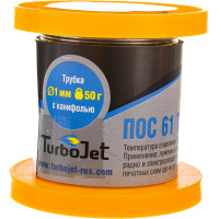 Припой (трубка; 1 мм; 50 гр; катушка) Turbojet ПОС61Т1-50