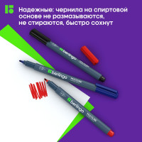 Набор перманентных маркеров Berlingo "Multiline PE100" 03цв., пулевидный, 1,0мм, европодвес, BMc_31409