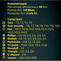 Отвертка с набором бит Cablexpert, 49 предметов TK-SD-08R