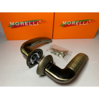 Дверная ручка MORELLI "Палаццо" MH-02P MAB/AB, цвет - бронза/ античная бронза, с перфорацией 9008953