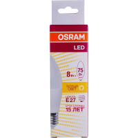 Светодиодная лампа OSRAM LED STAR B Свеча 8Вт E27 806 Лм 3000 К Теплый белый свет 4058075210745