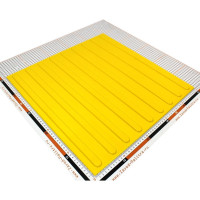 Тактильная плитка PALITRA TECHNOLOGY направление движения, полоса 10шт 50245-1-PVC-500x500x4-Y-10