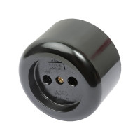 Розетка ретро одинарная накладная TDM ELECTRIC 16А 250B карболитовая SQ1806-0102