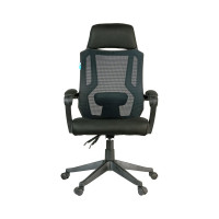 Кресло руководителя Helmi HL-E32 Ergo LUX, регулируемый подлокотник, подголовник и поясничный упор, ткань черная 284606