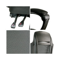 Кресло руководителя Helmi HL-E32 Ergo LUX, регулируемый подлокотник, подголовник и поясничный упор, ткань черная 284606