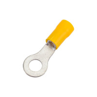 Кольцевой изолированный наконечник KLR ROV-606 с ПВХ манжетой 4.6...6.6мм2/М6/Жёлтый/6500606