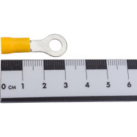 Кольцевой изолированный наконечник KLR ROV-606 с ПВХ манжетой 4.6...6.6мм2/М6/Жёлтый/6500606