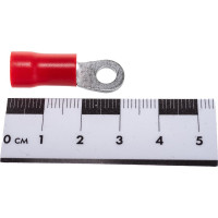 Кольцевой изолированный наконечник KLR ROV-508 с ПВХ манжетой 6.6...10.5мм2/М5/Красный/6500508