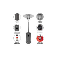 Уличный газовый обогреватель Aesto античный серый A-01T