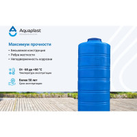 Овально-вертикальная емкость AQUAPLAST 1000 л, синяя 4630017951833