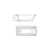Прямоугольная ванна Cersanit LORENA 160x70 63322