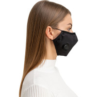 Полумаска RINIDI Silver Nano Black, с клапаном, 4-х слойная FPP-15 Silver-Black-Nano