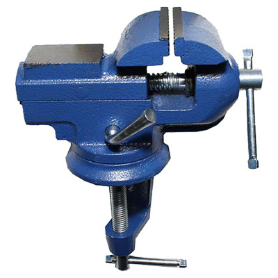 Слесарные тиски CNIC 60 мм поворотные настольные с наковальней, крепление струбциной LT86003 69802