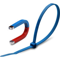 Кабельные стяжки FORTISFLEX КСС Magnetic 5х300 синий, 100 шт. 82023