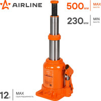 Телескопический домкрат Airline 12 т, в сумке, MIN - 230 мм, MAX - 500 мм AJ-TB-12