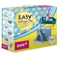 Набор для уборки YORK Изи губчатая швабра и ведро с отжимом, 2 запаски 072060