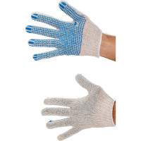 Трикотажные перчатки TDM ELECTRIC Народная, х/б, с ПВХ-точка, 6 пар SQ1016-0101