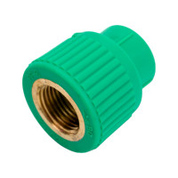 Комбинированная муфта с внутренней резьбой Blue Ocean 20x1/2, полипропиленовая, зеленая PPRF/IA(G)-20x1/2"