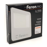 Светодиодный многоматричный прожектор FERON LL-1000, 100W 6400К 12000Lm, IP65, 90хOSRAM чёрный 41541