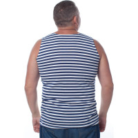 Армейская тельняшка без рукавов, 100% хлопок БЕРТА (синяя полоса) 703с-48-50