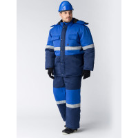 Зимний костюм Профи-Норд, ткань Смесовая 250, полукомбинезон, темно-синий/васильковый, 48-50; 170-176 Факел 87468915.003