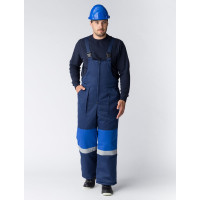 Зимний костюм Профи-Норд, ткань Смесовая 250, полукомбинезон, темно-синий/васильковый, 48-50; 170-176 Факел 87468915.003