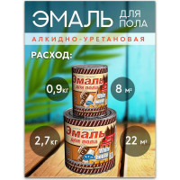 Алкидно-уретановая эмаль для пола White House (золотисто-коричневая; 0.9 кг) 15318