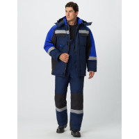 Зимний костюм Вектрон-2 СОП, ткань Смесовая 240, полукомбинезон, темно-синий/черный/васильковый, 64-66; 182-188 Факел 87474772.013