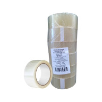 Упаковочная клейкая лента ООО Комус 48 мм x 200 м x 40 мкм, прозрачная, 6 шт./уп. 623634