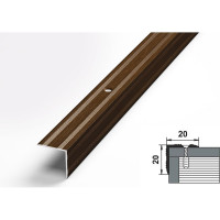 Порог угловой алюминиевый декоративный (20х20 мм, 1,8 м, Венге) ЛУКА 00000002156